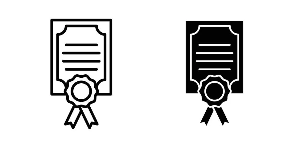 License icon silhouette vector set. thin line pack Stock Illustration
