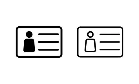 License icon vector. ID card icon. driver license, staff identification card Stock Illustration