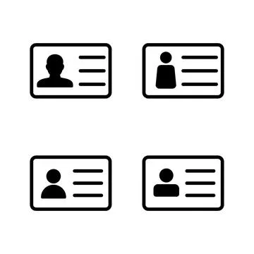 License icon vector. ID card icon. driver license, staff identification card Stock Illustration