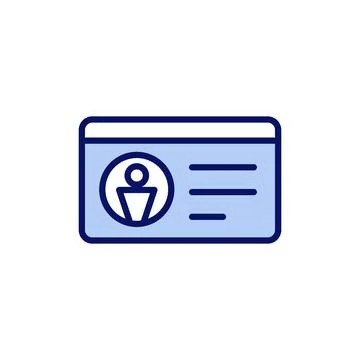 License icon vector. ID card icon. driver license, staff identification card Stock Illustration