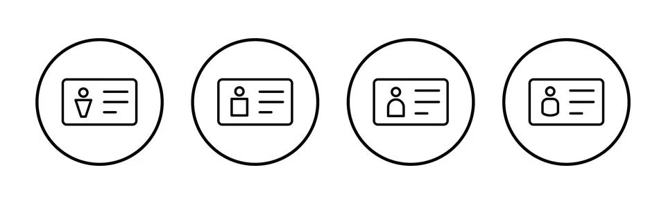 License icon vector. ID card icon. driver license, staff identification card Stock Illustration
