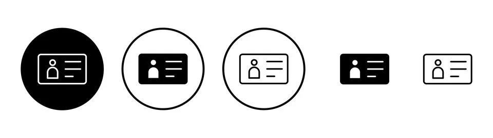 License icon vector. ID card icon. driver license, staff identification card Stock Illustration