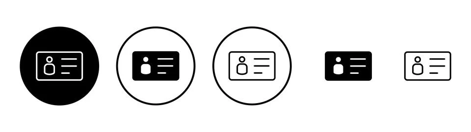 License icon vector. ID card icon. driver license, staff identification card Stock Illustration