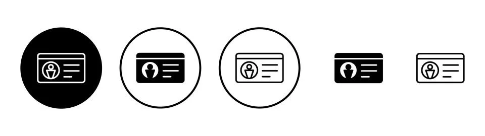 License icon vector. ID card icon. driver license, staff identification card Stock Illustration