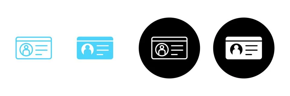 License icon vector. ID card icon. driver license, staff identification card Stock Illustration