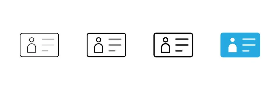 License icon vector. ID card icon. driver license, staff identification card Stockillustratie