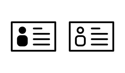 License icon vector. ID card icon. staff identification card. driver license Stock Illustration
