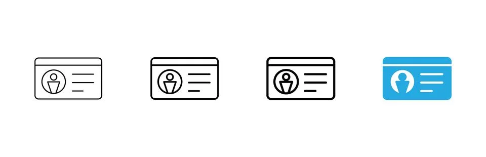 License icon vector. ID card icon. driver license, staff identification card Stock Illustration