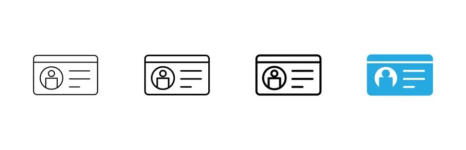 License icon vector. ID card icon. driver license, staff identification card Stock Illustration