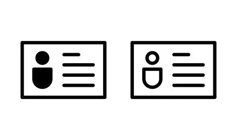 License icon vector. ID card icon. staff identification card. driver license Stock Illustration