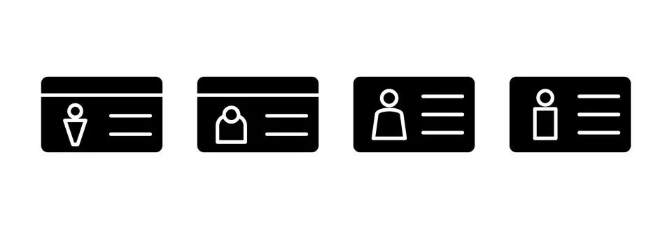 License icon vector illustration. ID card icon. driver license, staff ident.. Stock Illustration