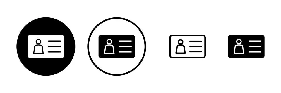 License icon vector illustration. ID card icon. driver license, staff ident.. Stock Illustration