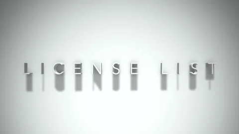 License list 3D title animation white text on a white background Stock Footage 299823382