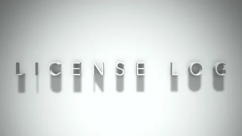 License log 3D title animation with shadows on a white background Stock Footage 297516970