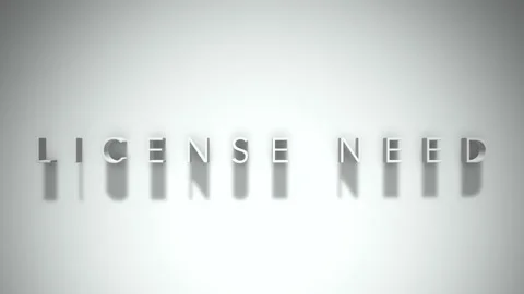 License need 3D title animation white text on a white background Stock Footage 299823367