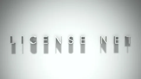 License net 3D title animation with shadows on a white background Stock Footage 297516975