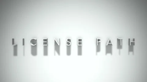 License path 3D title animation white text on a white background Stock Footage 299823345