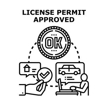 License permit approved concept vector Stock Illustration