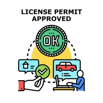 License permit approved concept vector Stock Illustration
