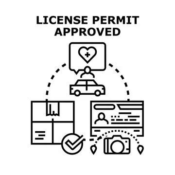License permit approved process concept illustration 스톡 일러스트