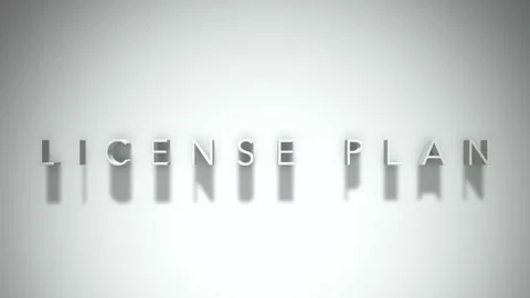 License plan 3D title animation white text on a white background Stock Footage 299823365