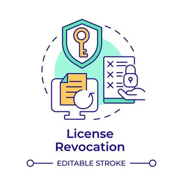 License revocation multi color concept icon Illustrazione stock