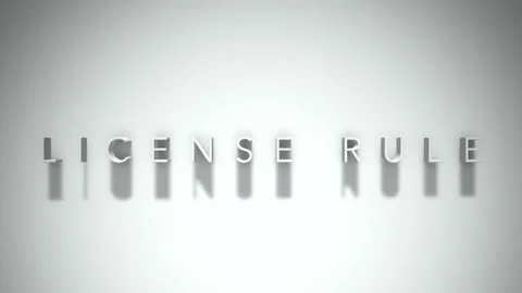 License rule 3D title animation white text on a white background Stock Footage 299823348