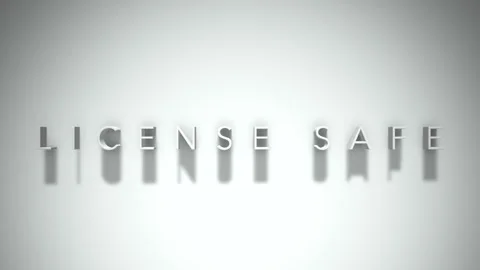 License safe 3D title animation white text on a white background Stock Footage 299823369