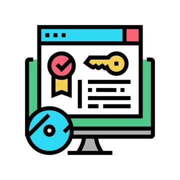 License software color icon vector illustration イラスト素材