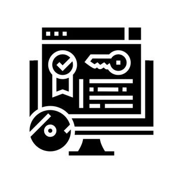 License software glyph icon vector illustration 스톡 일러스트