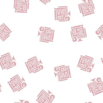 License software glyph seamless pattern Illustrazione stock