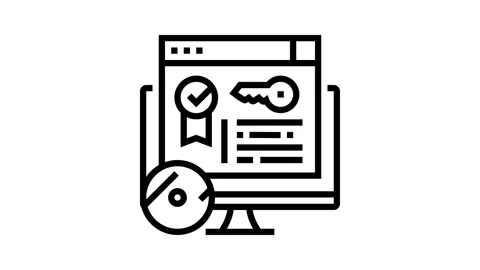 License software line icon animation 動画素材 224347578