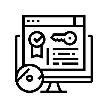 License software line icon vector illustration Stock Illustration