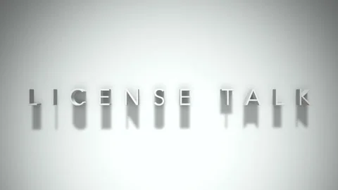 License talk 3D title animation white text on a white background Stock Footage 299823330
