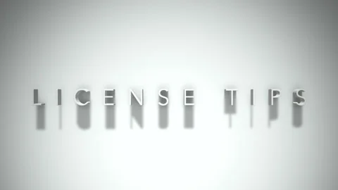 License tips 3D title animation white text on a white background Stock Footage 299823386