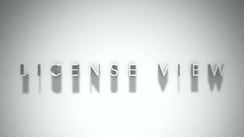License view 3D title animation white text on a white background Stock Footage 299823334