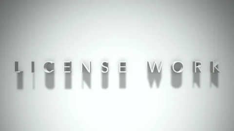 License work 3D title animation white text on a white background Stock Footage 299823372