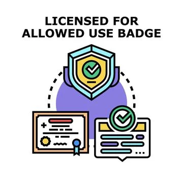 Licensed for allowed use badge concept 스톡 일러스트