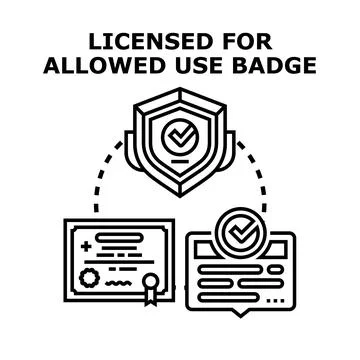 Licensed for allowed use badge concept 스톡 일러스트