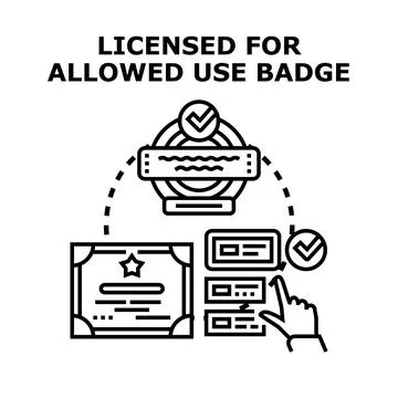 Licensed for allowed use badge concept 스톡 일러스트