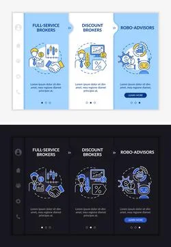 Licensed broker kinds onboarding vector template Stock Illustration