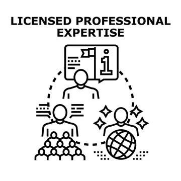 Licensed professional expertise sharing knowledge and global reach 스톡 일러스트