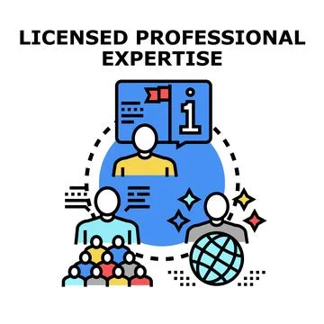 Licensed professional expertise sharing knowledge and global reach Illustrazione stock