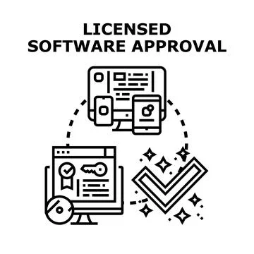 Licensed software approval software license solution using digital key Stockillustratie