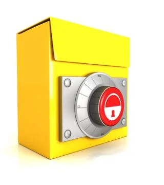 Licensed software box with combination lock Stock Illustration