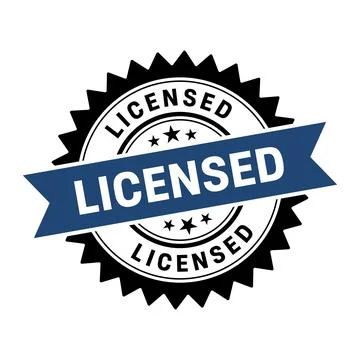 Licensed Stamp, Licensed Grunge Round Sign Stock Illustration