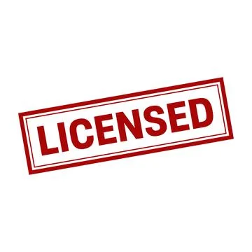 Licensed Stamp, Licensed Grunge Square Sign Stock Illustration