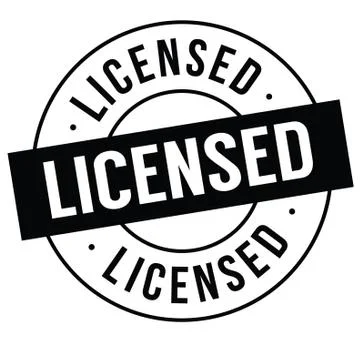 Licensed stamp on white Stock Illustration