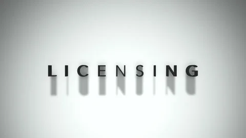 Licensing 3D title animation matte black text on a white background Stock Footage 300718135