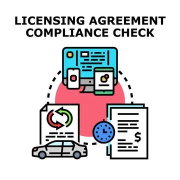 Licensing agreement compliance check process working digitally Stock Illustration